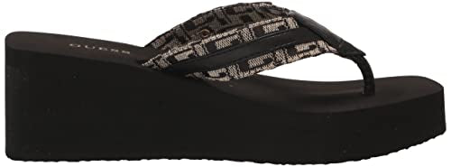 GUESS Women's Ediva Wedge Sandal, Black 001, 8