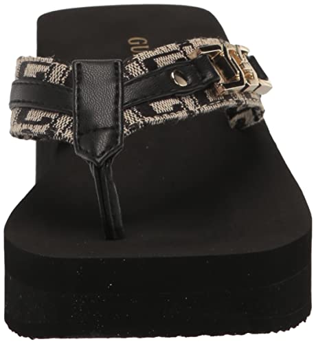 GUESS Women's Ediva Wedge Sandal, Black 001, 8