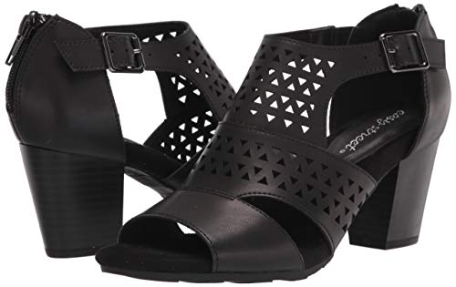 Easy Street Women's Block Heel Sandal Heeled, Black, 8