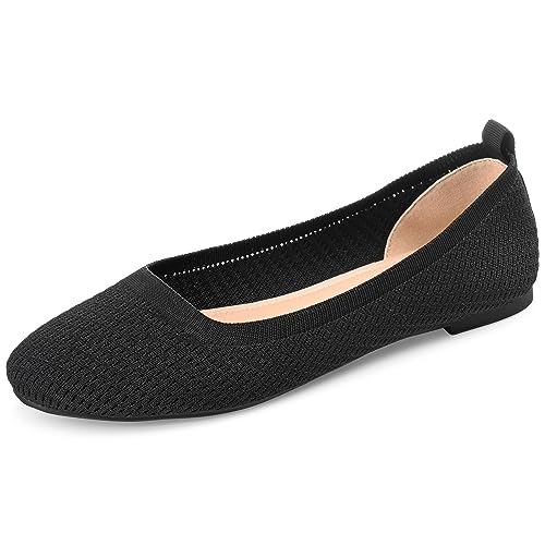 Journee Collection Women's Maryann Ballet Flat, Black, 7