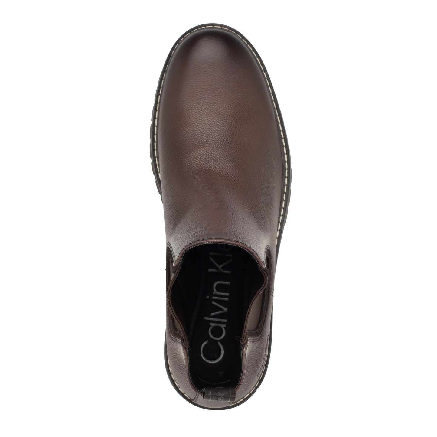 Calvin Klein Men's Letrel Chelsea Boot, Dark Brown, 11.5