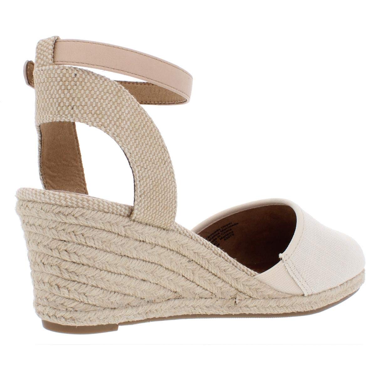 Style & Co. Womens Mailena Canvas Buckle Wedge Sandals Beige 8.5 Medium (B,M)