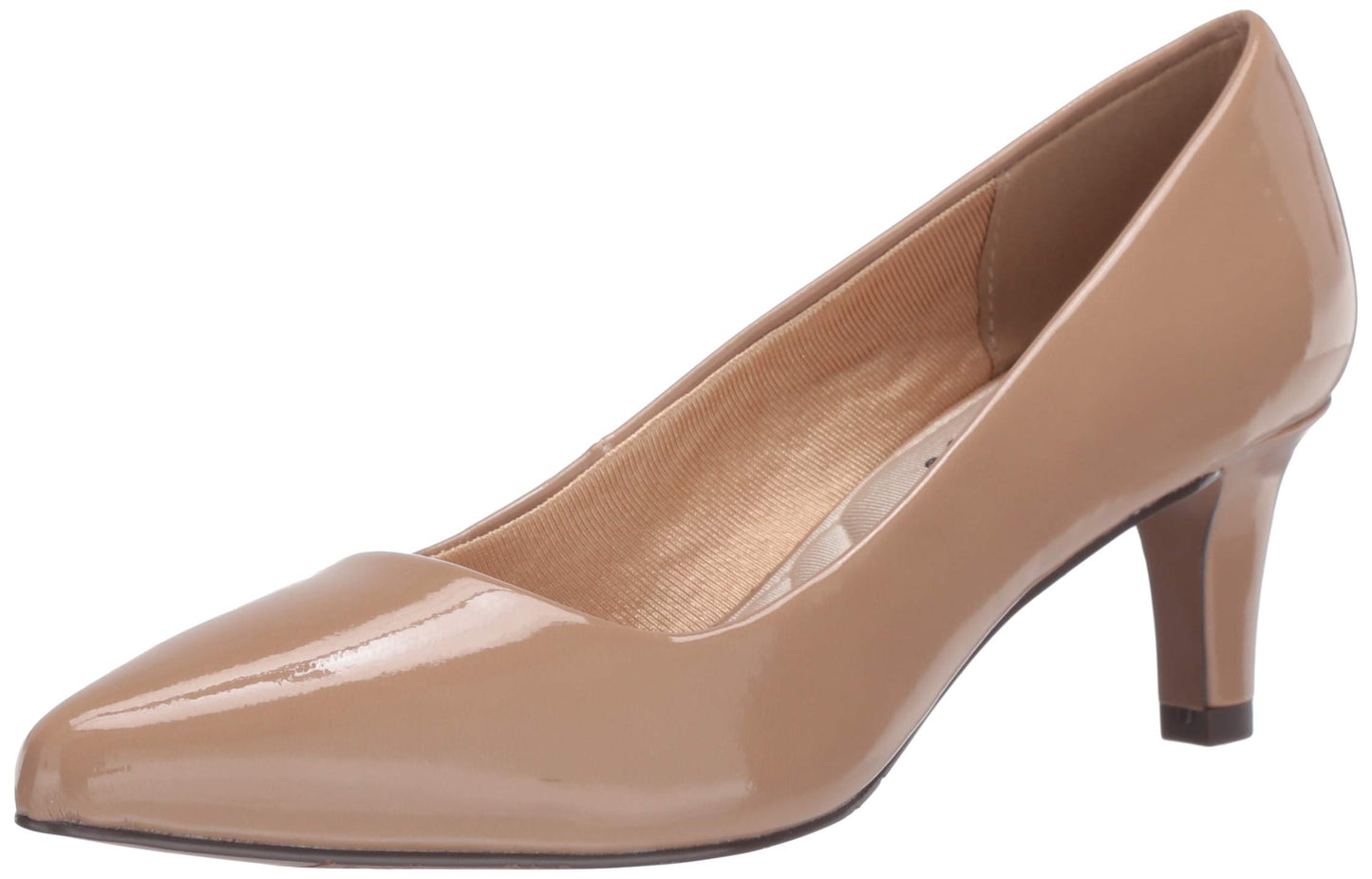 Easy Street Women's Pointe Dress Pump, Nude Patent, 9.5 X-Wide