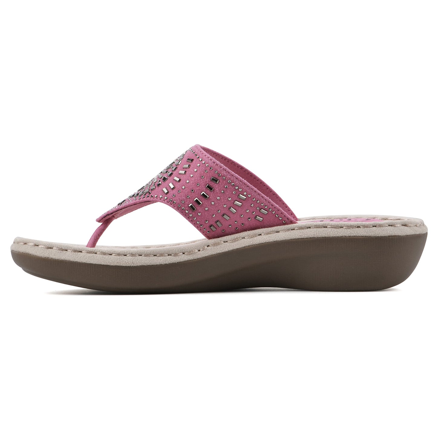 CLIFFS BY WHITE MOUNTAIN Women's Cienna Wedge Sandal, Magenta Pink/Fabric, 10 W