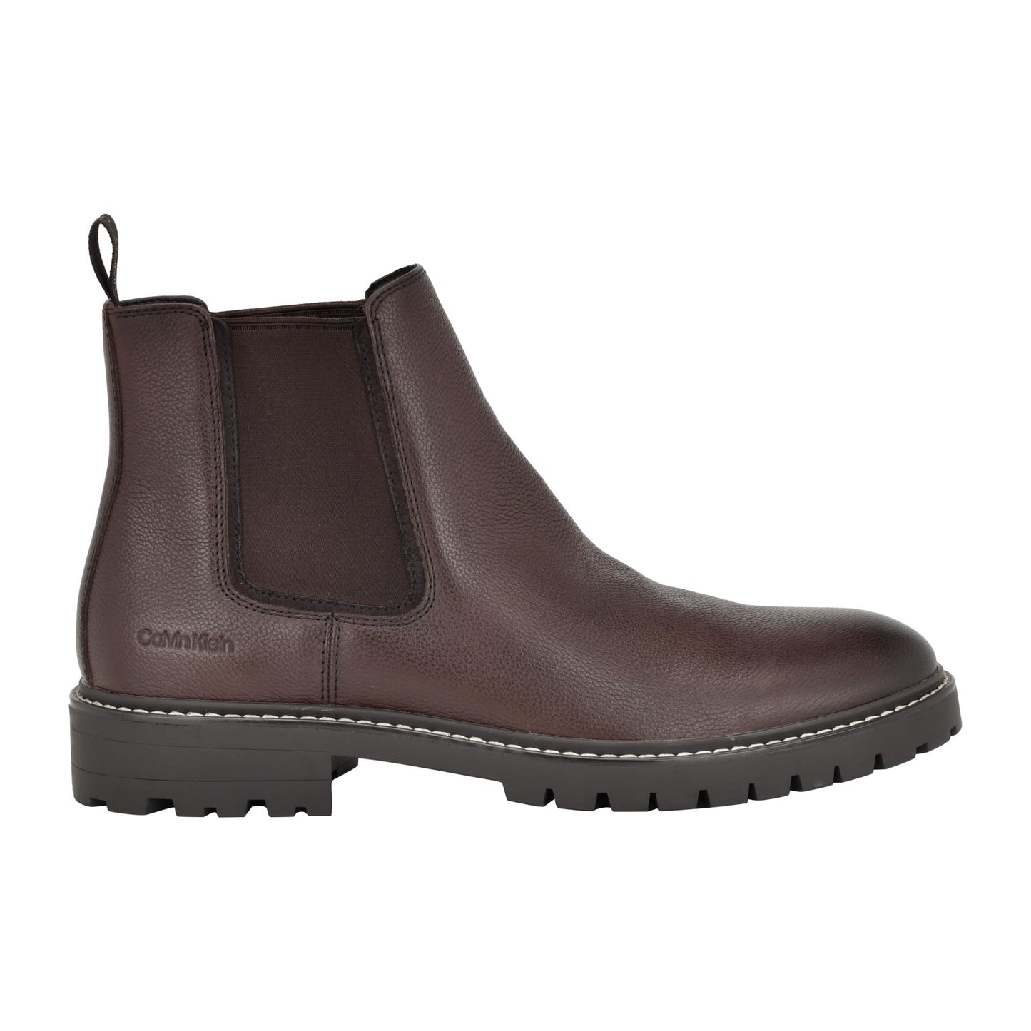 Calvin Klein Men's Letrel Chelsea Boot, Dark Brown, 11.5