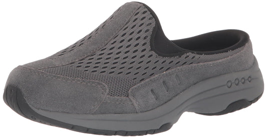 Easy Spirit Women's Traveltime Mule, Dark Grey Suede Multi, 9