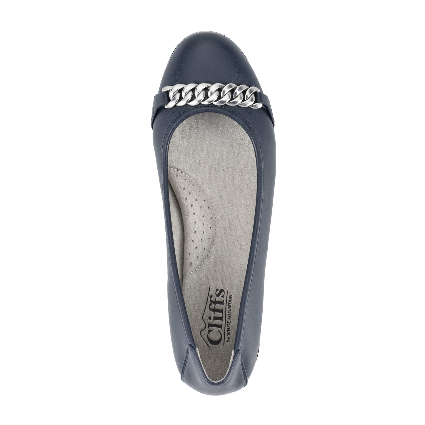 CLIFFS BY WHITE MOUNTAIN Charmed Women's Ballet Flat, Navy/Smooth, 9.5 M