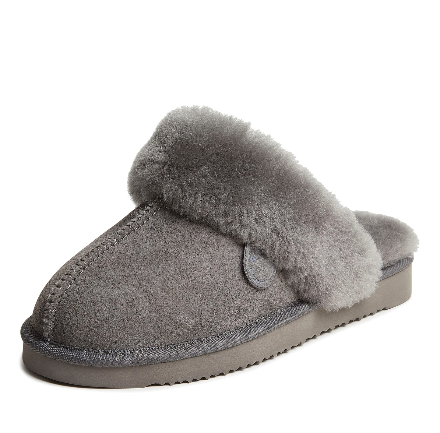 Dearfoams Women's Fireside Sydney Indoor/Outdoor Water Resistant Genuine Shearling Scuff Slipper, Wide Widths